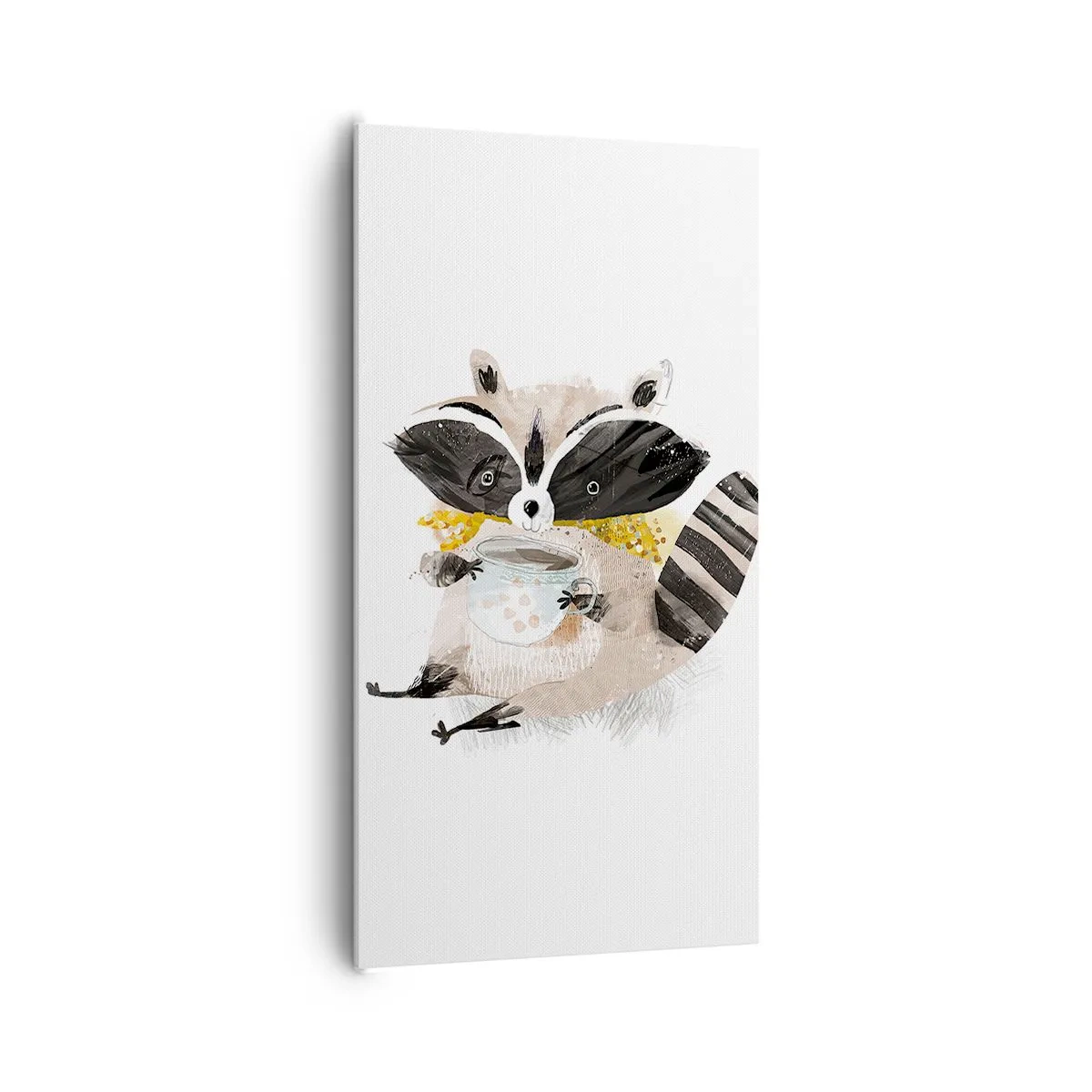 Canvastavla - Bild på duk - Min vän tvättbjörn - 65x120 cm