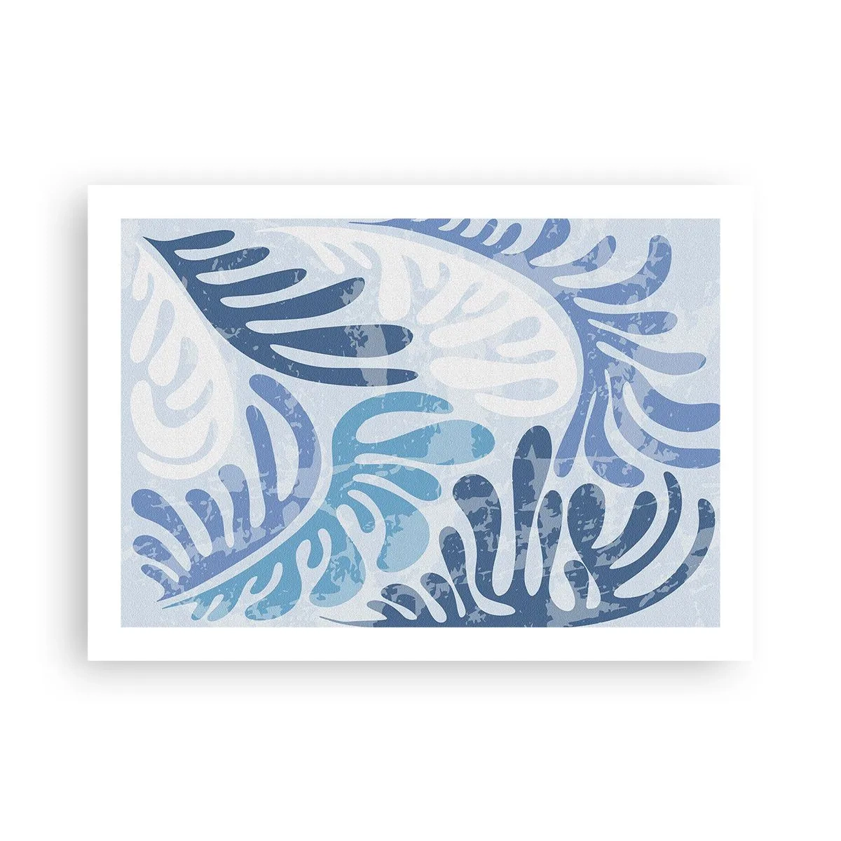 Affisch - Blåa ormbunkar - 70x50 cm