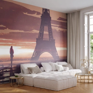 Självhäftande Fototapet Deluxe Sticker - Bara de två - Stad, Eiffeltornet, Paris - 300x210 cm