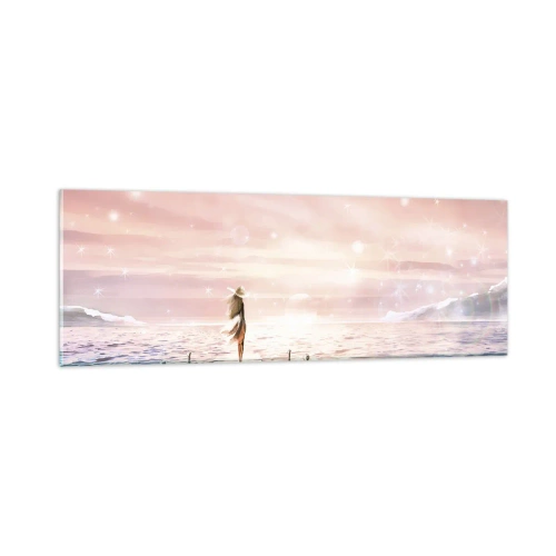 Glastavla - Bild på glas - I drömmens ljus - 90x30 cm