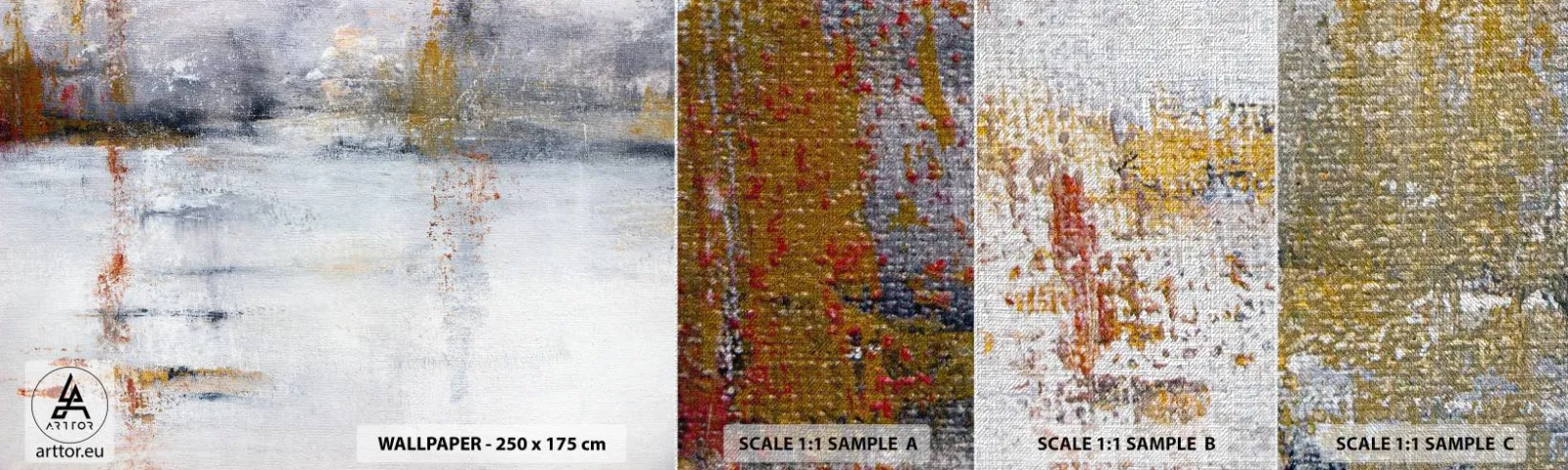 Provbit av fototapet Premium Canvas - Bakom luftridån - Abstraktion, Bit, Målning - 100x30 cm