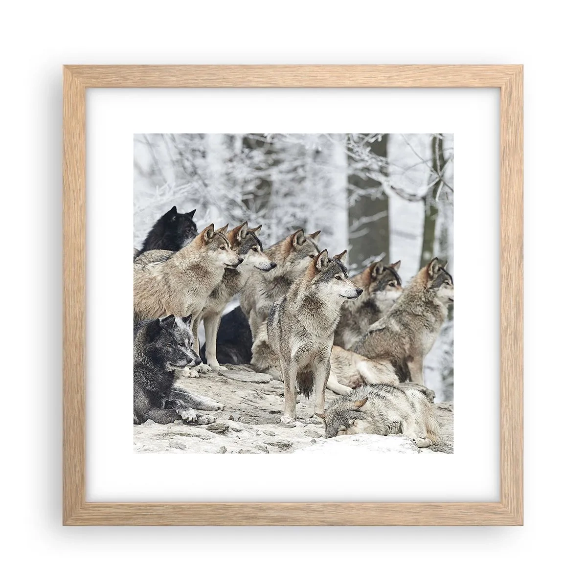 Affisch i ram av ljusek - Familj och vänner - 30x30 cm