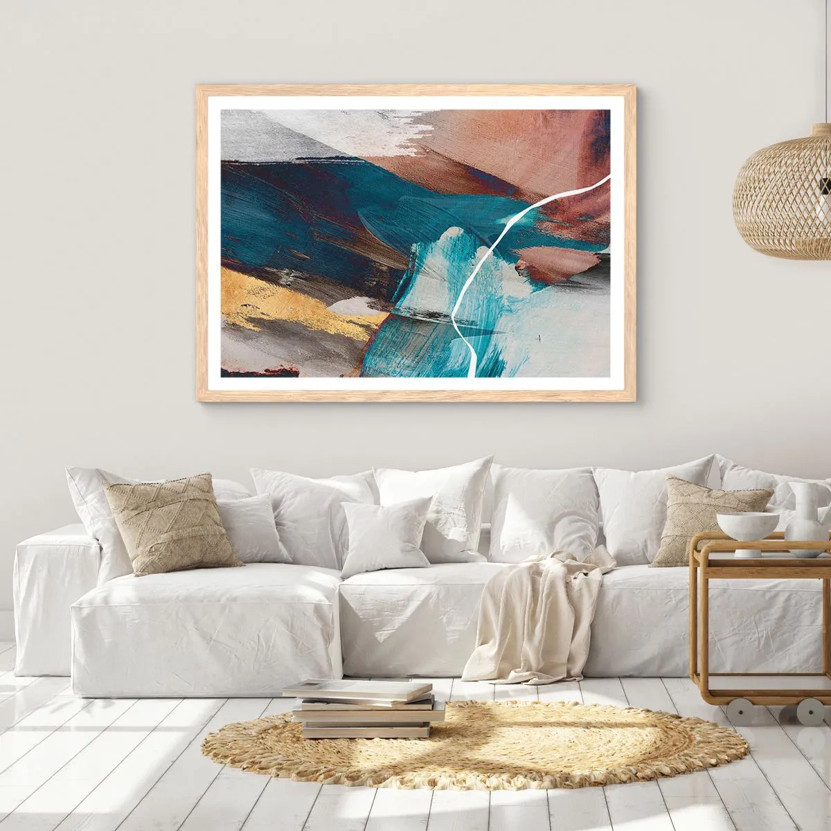 Affisch i ram av ljusek - Med styrka och energi - 70x50 cm