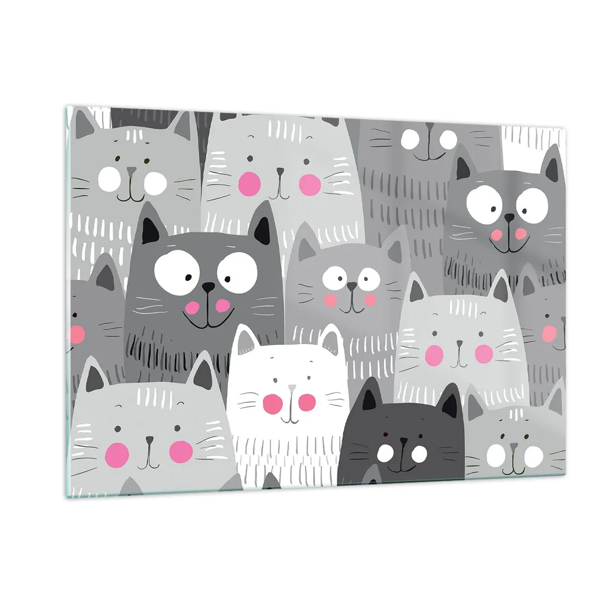 Glastavla - Bild på glas - Katternas värld - 120x80 cm