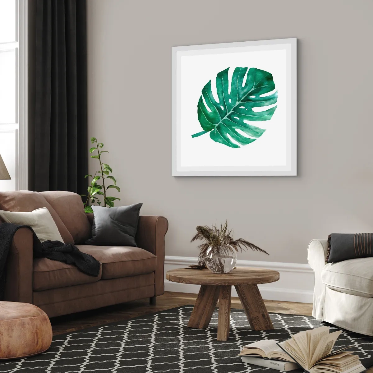 Affisch i vit ram - Grönt koncept - 60x60 cm