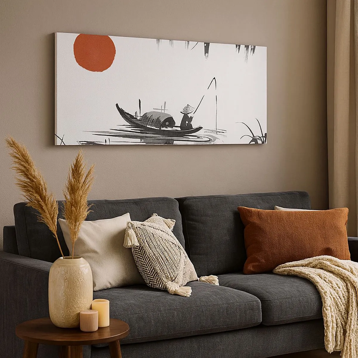 Canvastavla - Bild på duk - Asiatisk eftermiddag - 100x40 cm