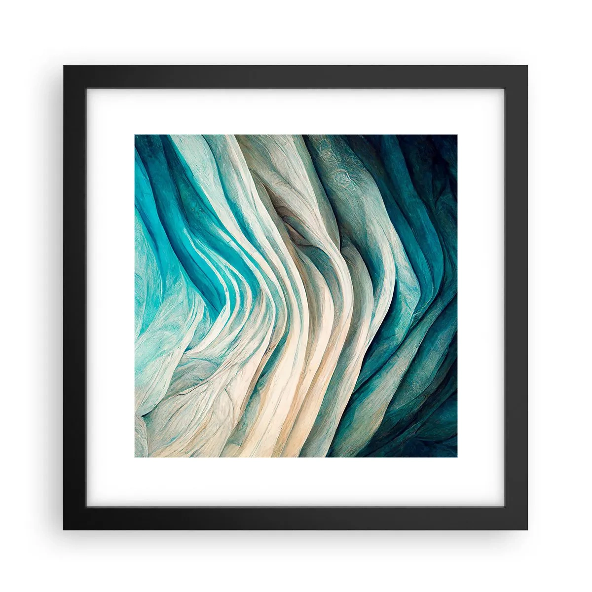 Affisch i svart ram - Blå omättlighet - 30x30 cm