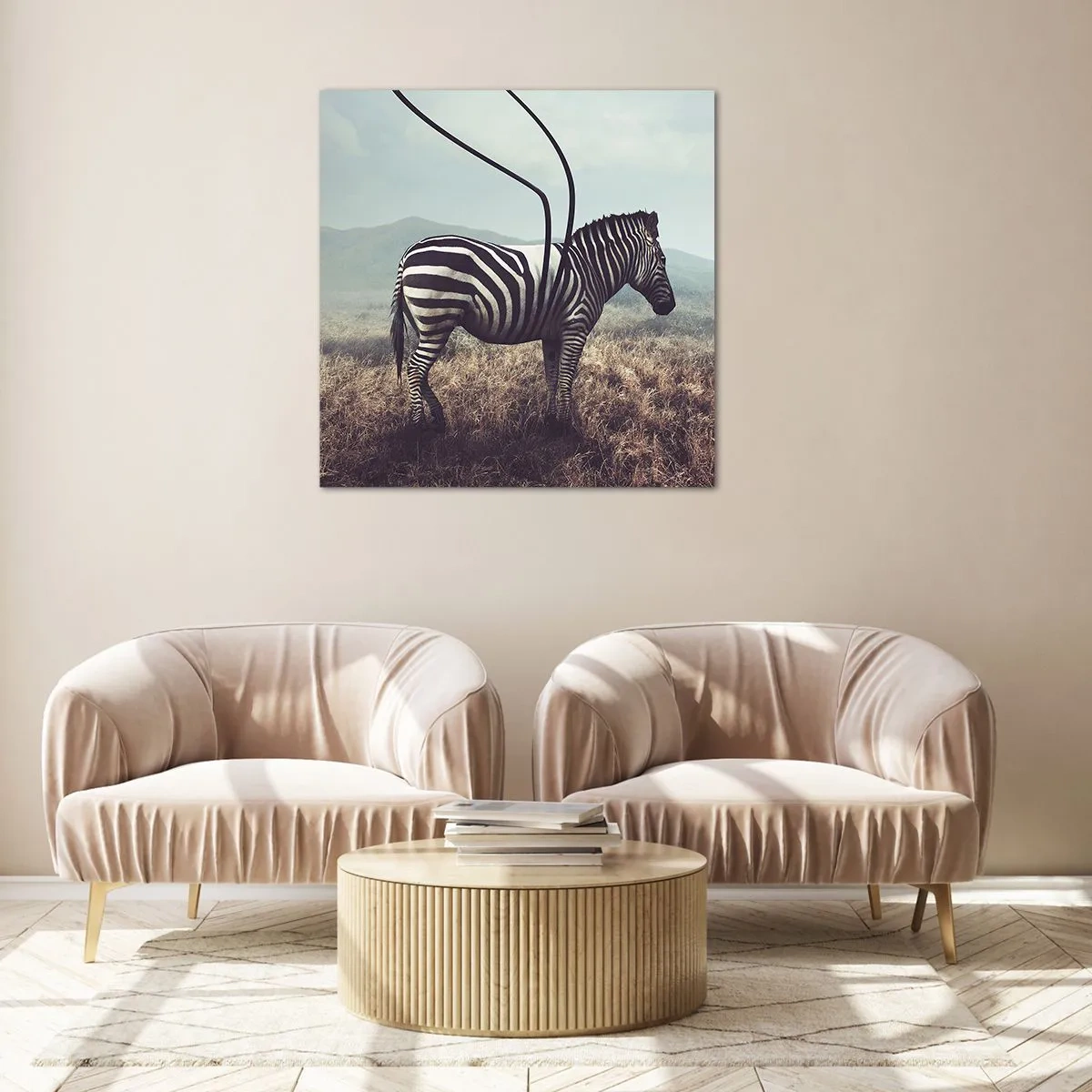 Glastavla - Bild på glas - Akta! Fel - 70x70 cm