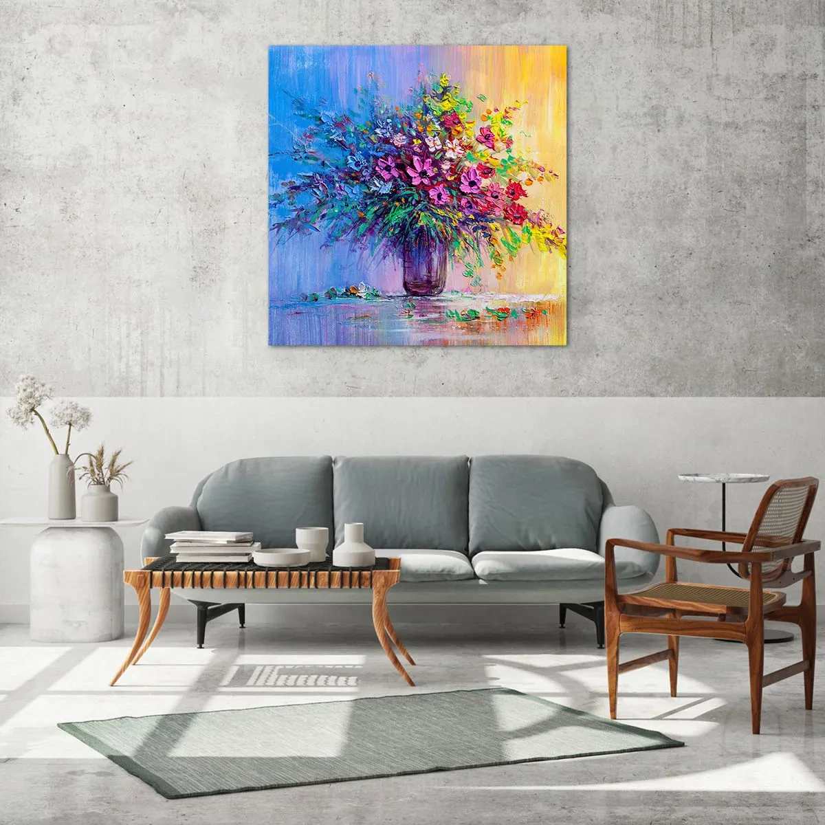 Glastavla - Bild på glas - Sommarängens gåva - 40x40 cm