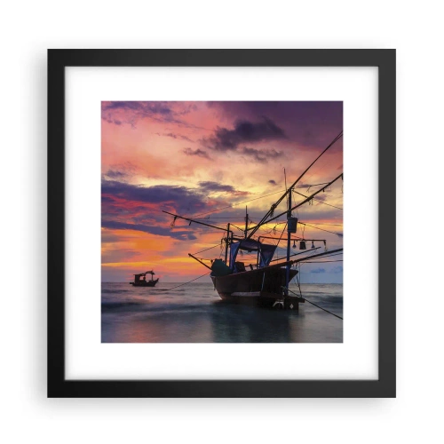 Affisch i svart ram - Exotisk kväll - 30x30 cm