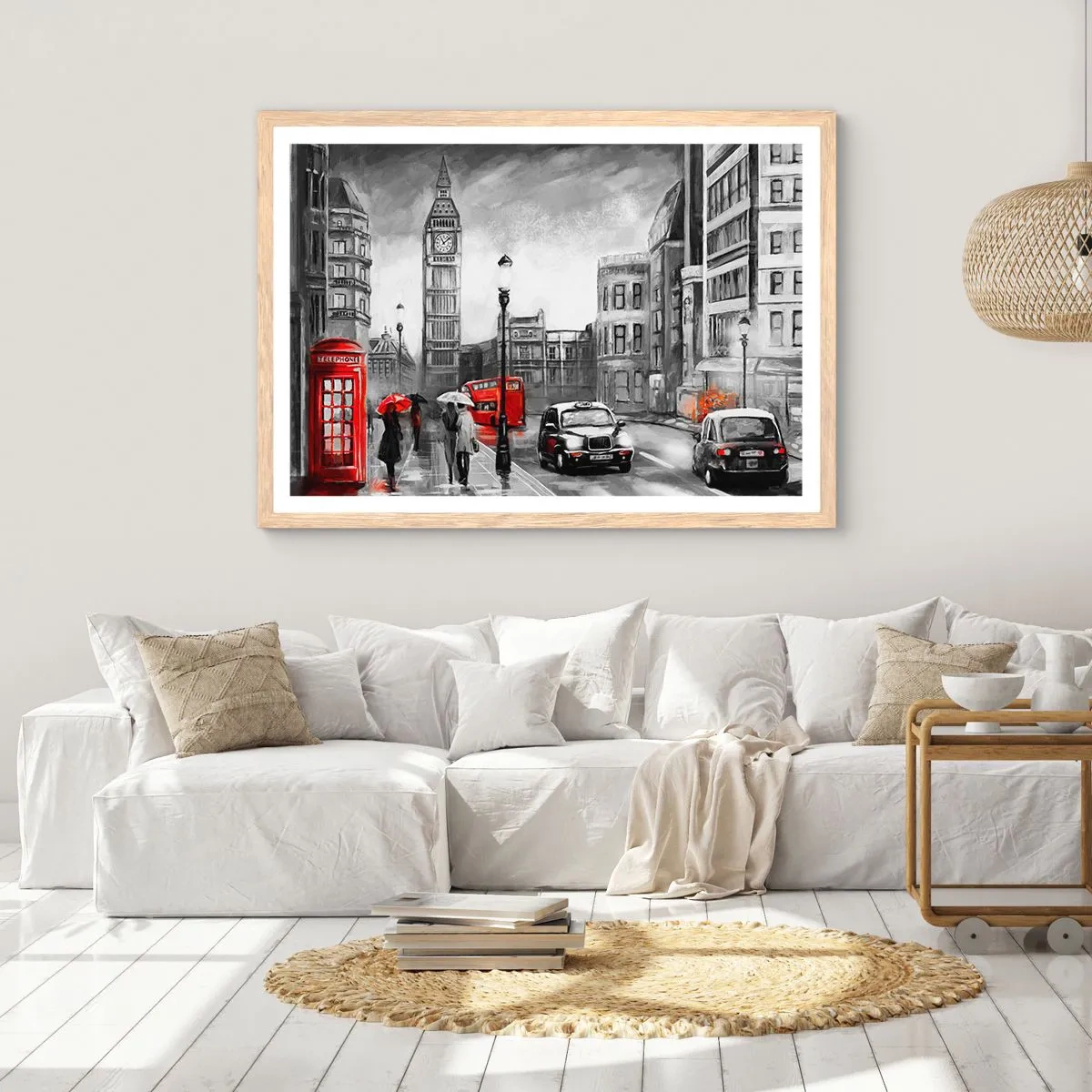 Affisch i ram av ljusek - Inte alls en grå stad - 91x61 cm