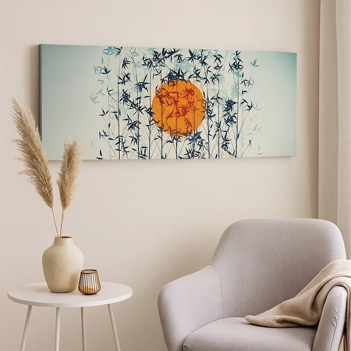 Canvastavla - Bild på duk - Japansk sol - 30x30 cm