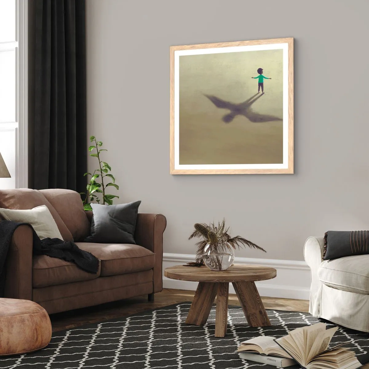 Affisch i ram av ljusek - Framtidens hjälte - 30x30 cm