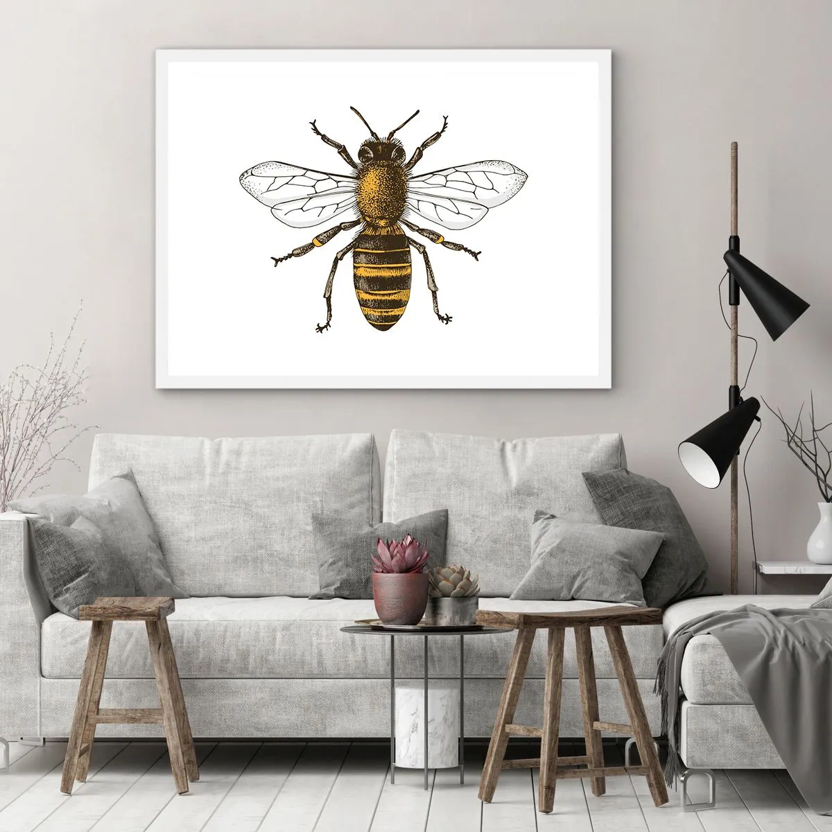 Affisch i vit ram - Vackert och bra - 100x70 cm