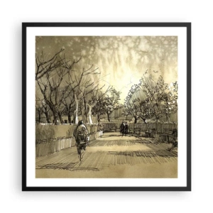 Affisch i svart ram - En stund fångad med penna - 60x60 cm