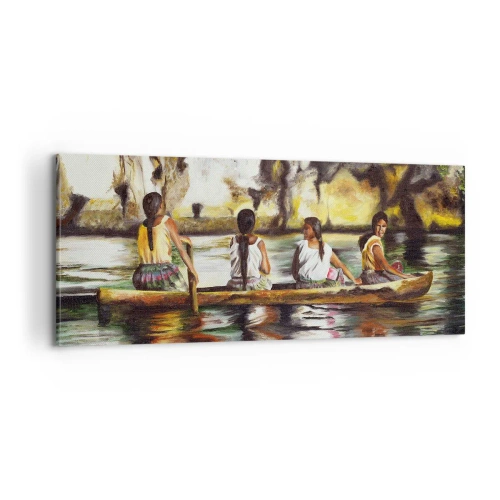 Canvastavla - Bild på duk - I polynesiskt paradis - 100x40 cm