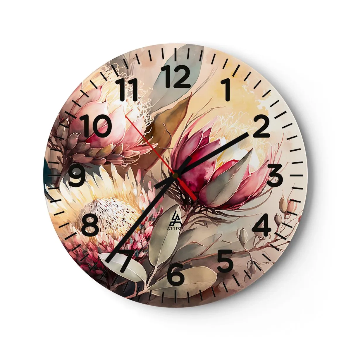 Väggklocka - Klocka på glas - Från profil och en face - 30x30 cm