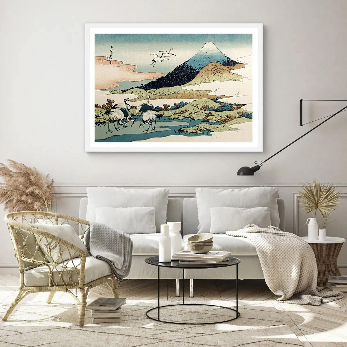 Affisch i vit ram - I japansk anda - 100x70 cm