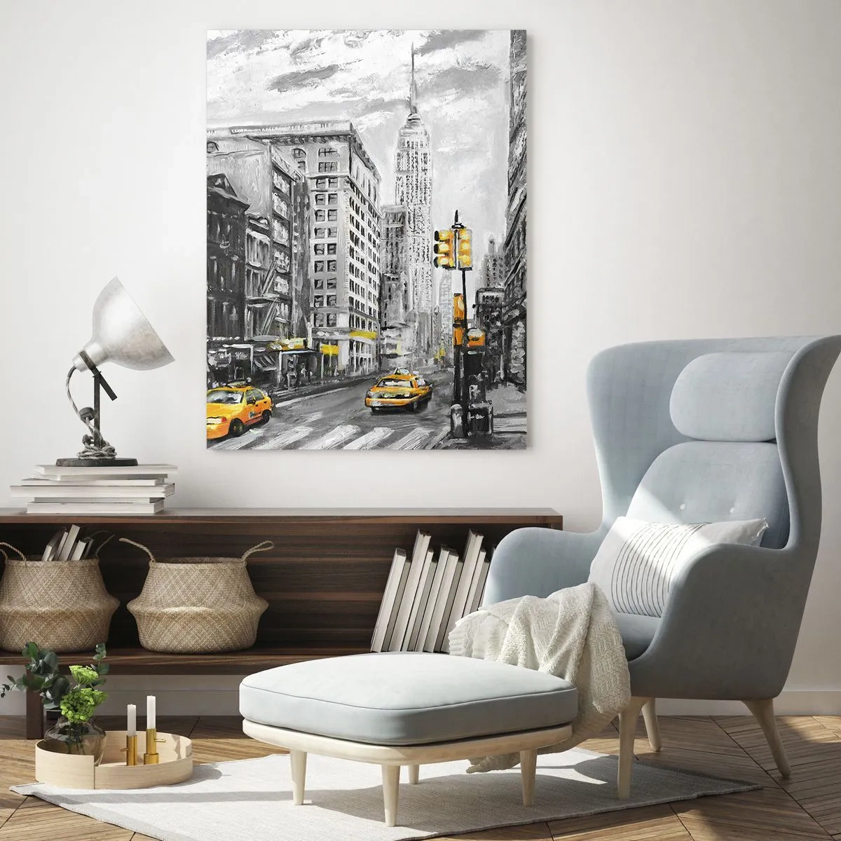 Glastavla - Bild på glas - New York berättelse - 50x70 cm