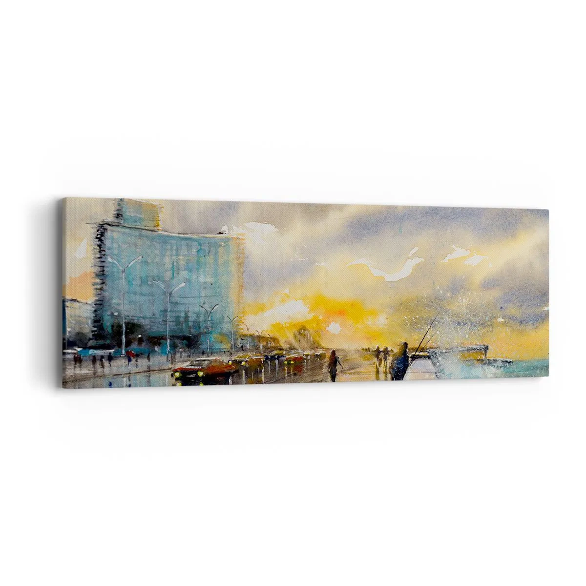 Canvastavla - Bild på duk - Livet på stranden - 90x30 cm