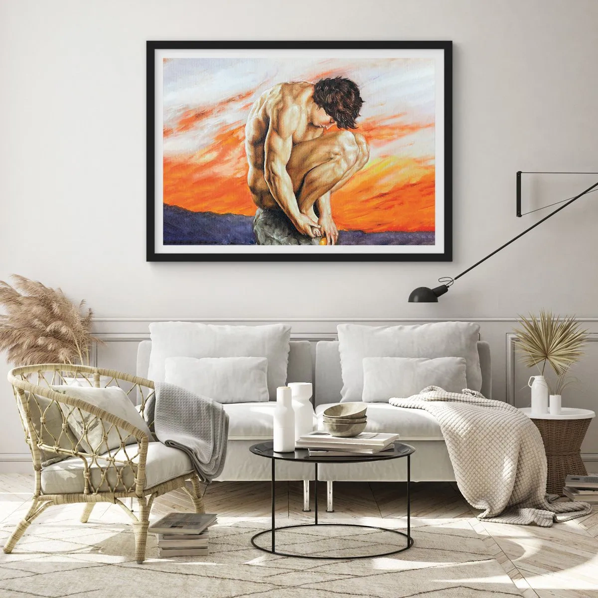 Affisch i svart ram - Försänkt i sig själv - 100x70 cm