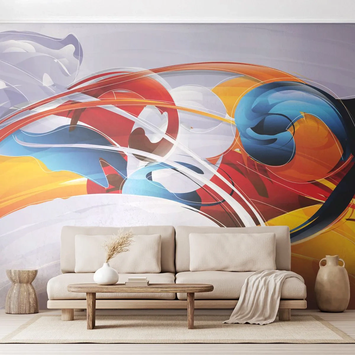 Självhäftande Fototapet Deluxe Sticker - Elementens dans - Abstraktion, Bit, Grafik - 250x175 cm