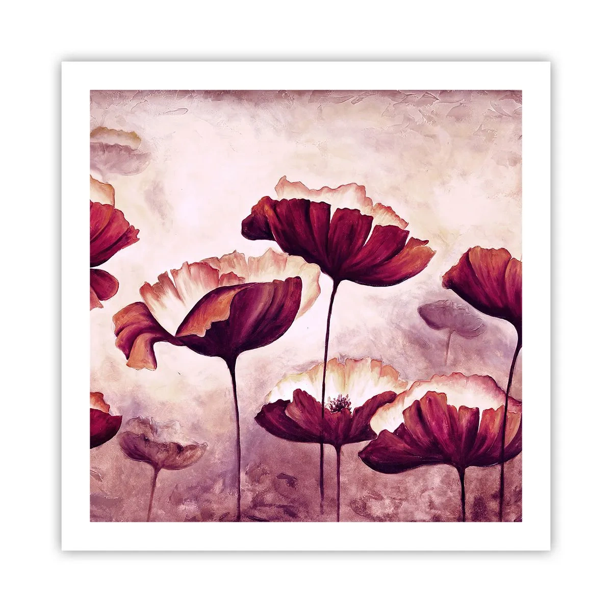 Affisch - Röd och vit flinga - 60x60 cm