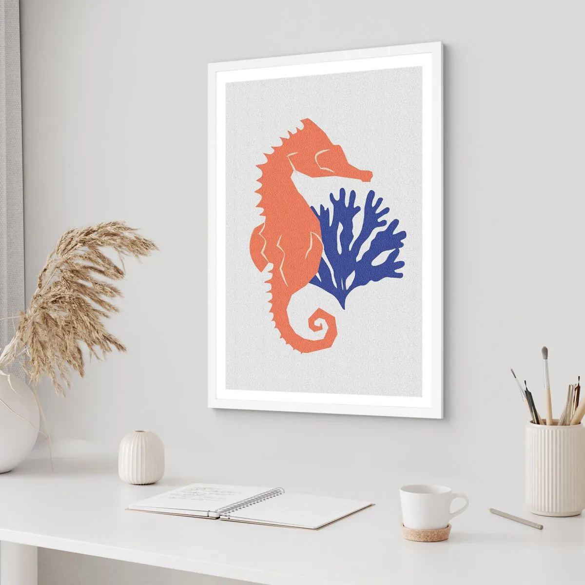 Affisch i vit ram - På en äng under vattnet - 40x50 cm