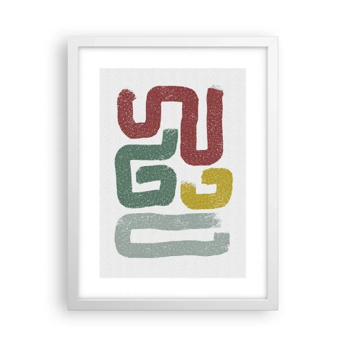 Affisch i vit ram - På ett okänt språk - 30x40 cm