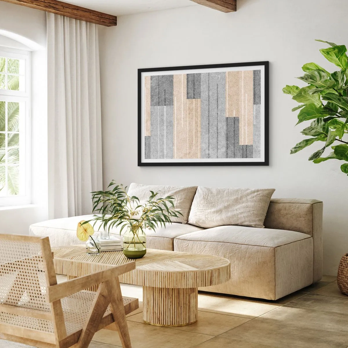 Affisch i svart ram - Komposition: allt i lod - 100x70 cm