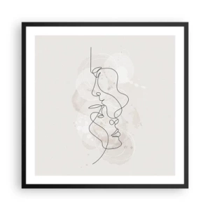 Affisch i svart ram - Tilltrasslade i famn - 60x60 cm