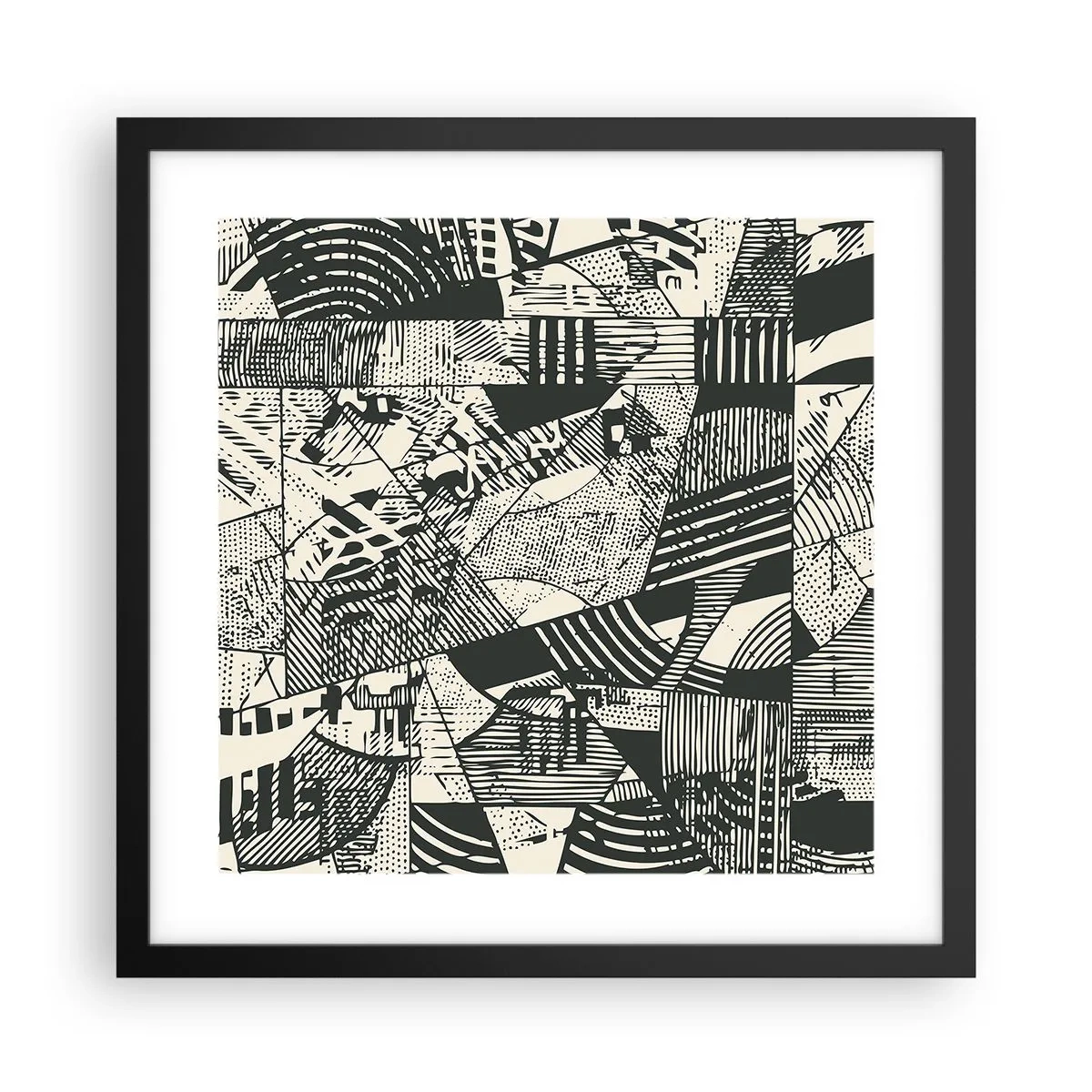 Affisch i svart ram - Nutidens dynamik - 40x40 cm