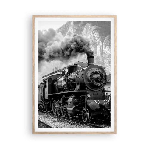 Affisch i ram av ljusek - Det står ett lok på stationen... - 70x100 cm