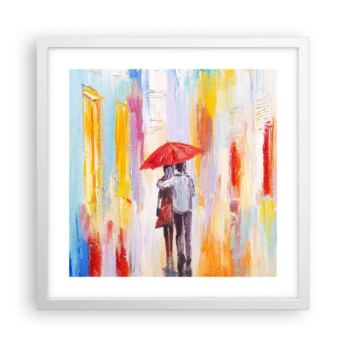 Affisch i vit ram - Må det fortsätta regna - 40x40 cm