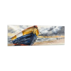 Glastavla - Bild på glas - Vila på stranden - 160x50 cm