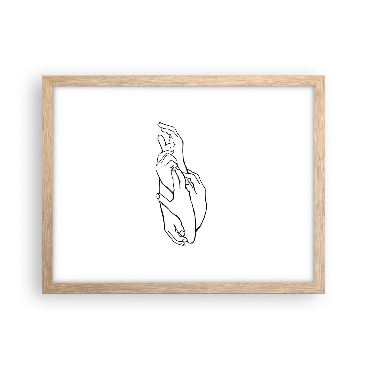 Affisch i ram av ljusek - Hand i hand - 40x30 cm