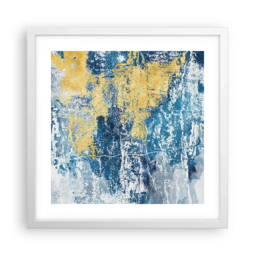 Affisch i vit ram - En väderfylld abstraktion - 40x40 cm