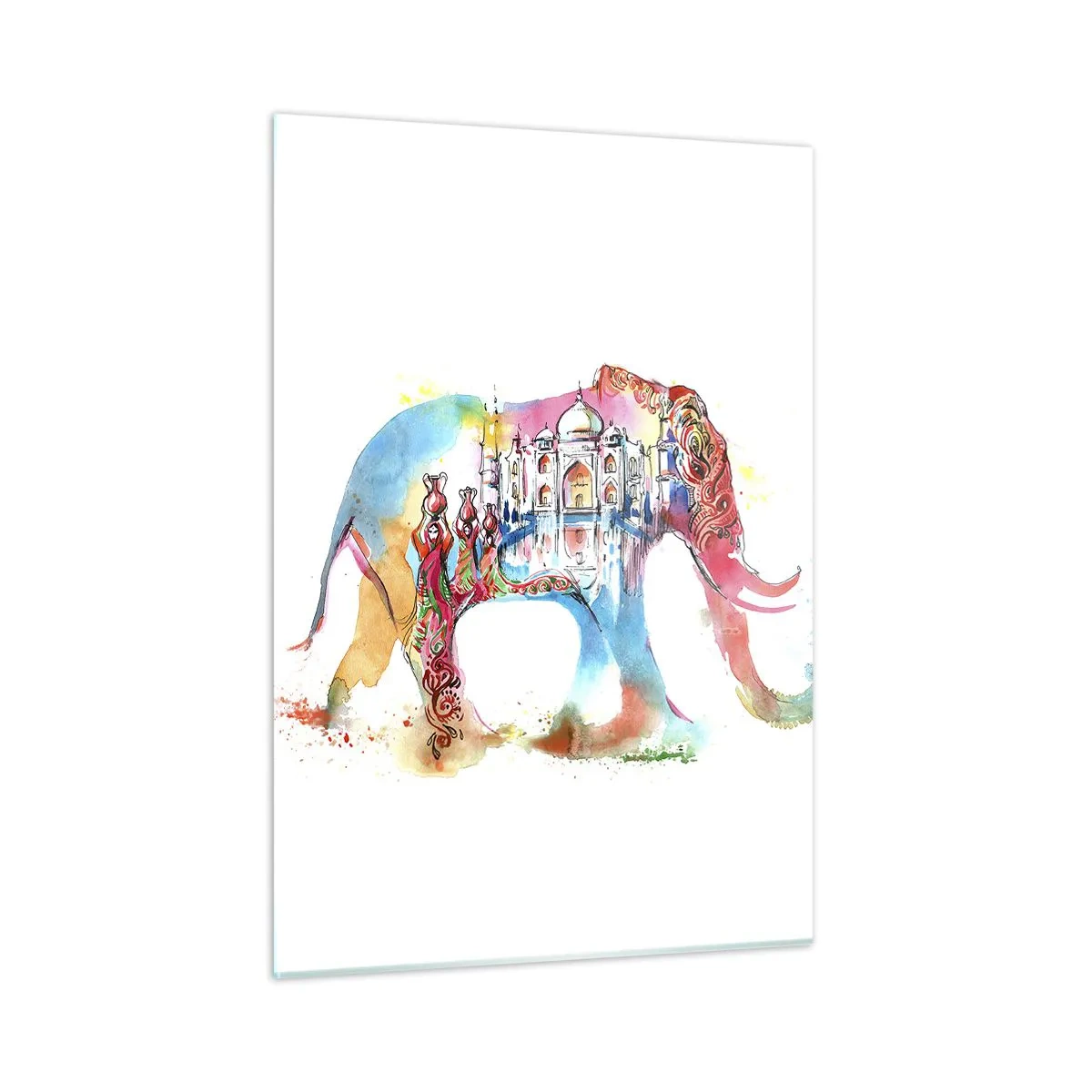Glastavla - Bild på glas - Indien - kärlekens aura - 50x70 cm
