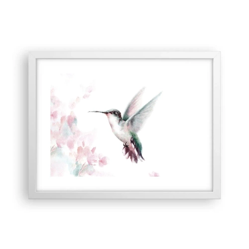 Affisch i vit ram - Fångad flaxande - 40x30 cm