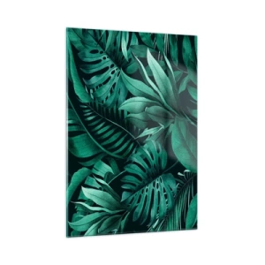 Glastavla - Bild på glas - Tropiska grönskans djup - 50x70 cm