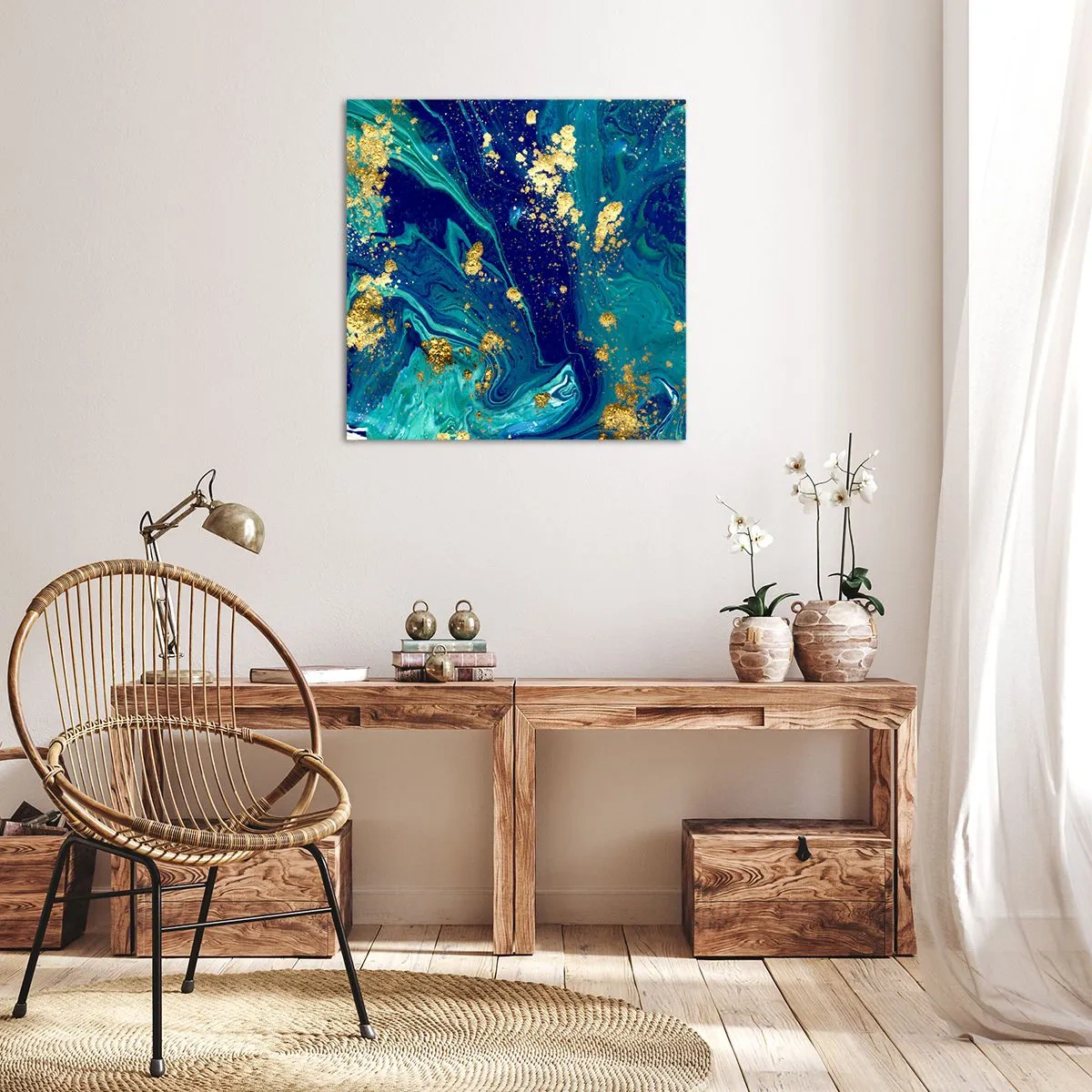 Canvastavla - Bild på duk - Solflingor - 30x30 cm