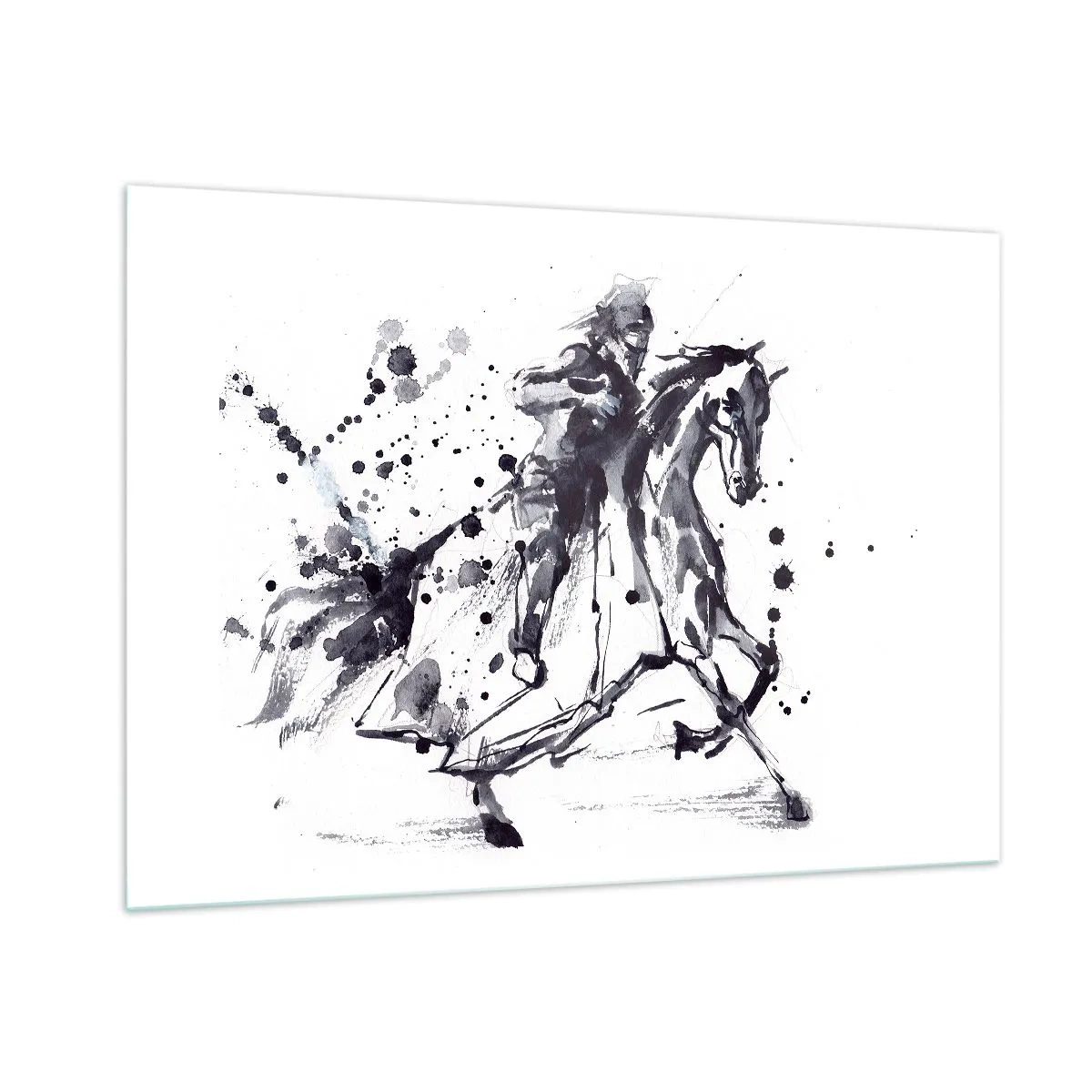 Glastavla - Bild på glas - Svart riddare - 100x70 cm