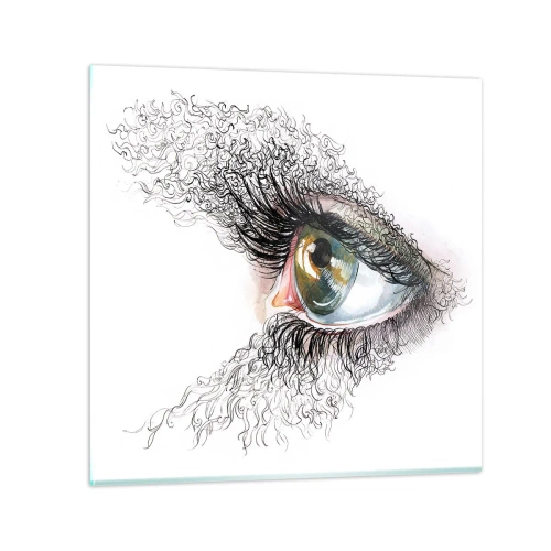 Glastavla - Bild på glas - Titta rakt in i själen - 60x60 cm