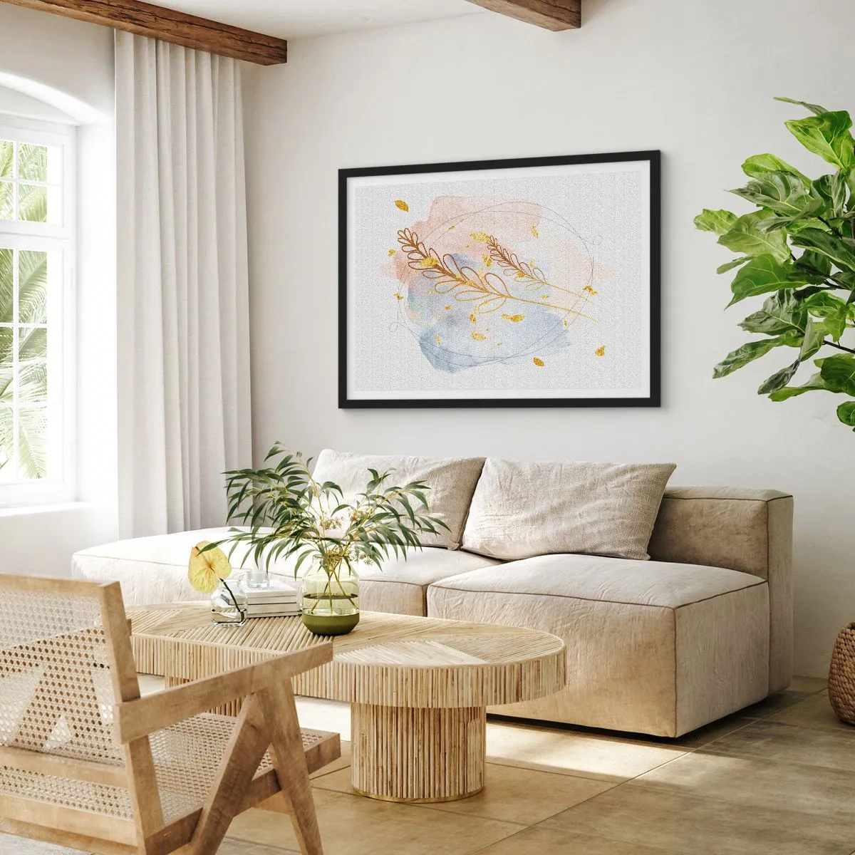 Affisch i svart ram - En gyllene explosion - 40x30 cm