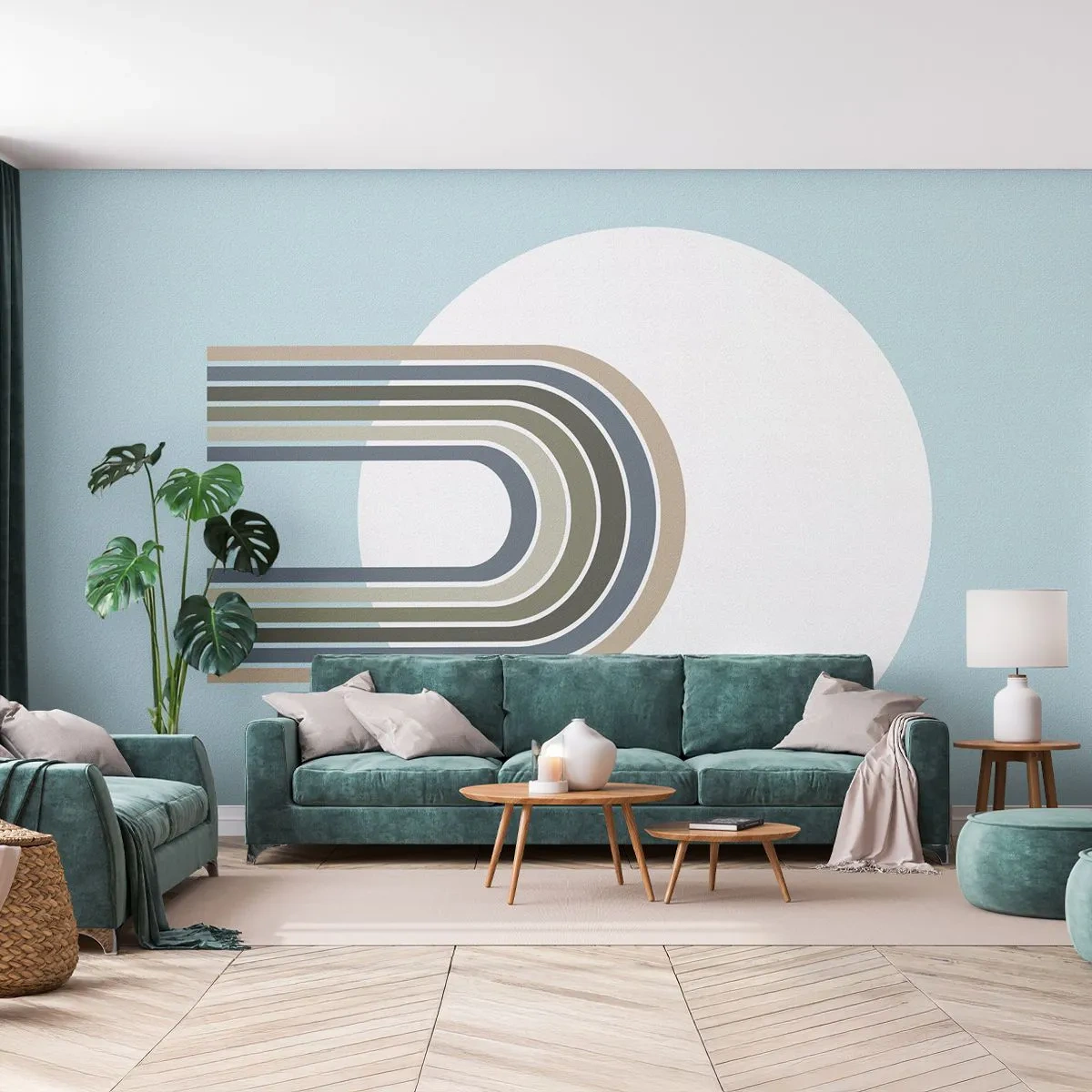 Självhäftande Fototapet Deluxe Sticker - Ostoppad attraktionskraft - Abstraktion, Grafik, Bit - 250x175 cm