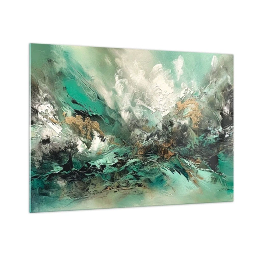 Glastavla - Bild på glas - Smaragdsvart bränna - 100x70 cm