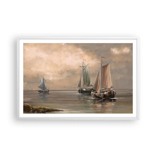 Affisch i vit ram - Seglarnas hemkomst - 91x61 cm