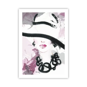 Affisch - En damportätt i svart och rosa - 50x70 cm