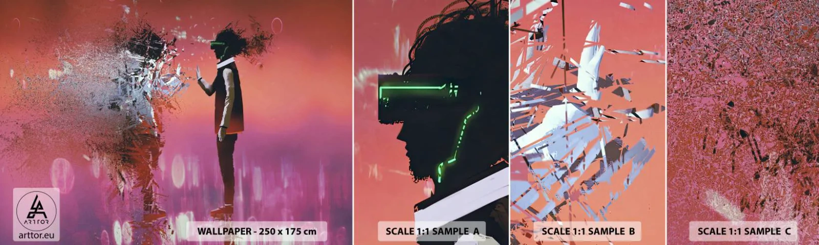 Fototapet Prov Standard Eco - Kan man titta in i sig själv? - Abstraktion, Bit, människor - 100x30 cm