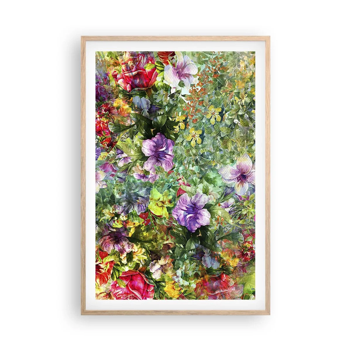 Affisch i ram av ljusek - Ta en dopp i blommorna - 61x91 cm